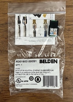 Belden R301603 000S1 Industrial Ethernet RJ45 T568A Plug CAT6A UTP/STP Kit IP20