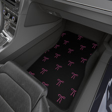 Pink Bow Car Floor Mats Girly Car Accessories Bow Car Decor Cute Pink Car Mat