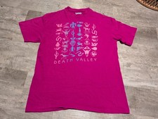 Vtg 80s Death Valley Tribal Tee Shirt USA Made Hanes Beefy L Pink Single Stitch
