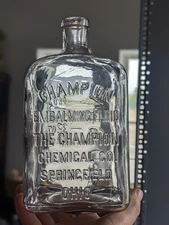*POISON* 56oz Champion Embalming Fluid Glass Bottle Jar Springfield Ohio Poison