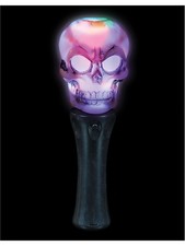 7.5" Kids Halloween Trick or Treat Toy Costume LED Light Up Skull Wand