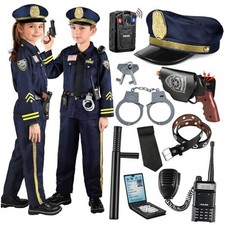 12PCS Police Costume for Kids, Kids Police Officer Costume for Boys S 4-5Y