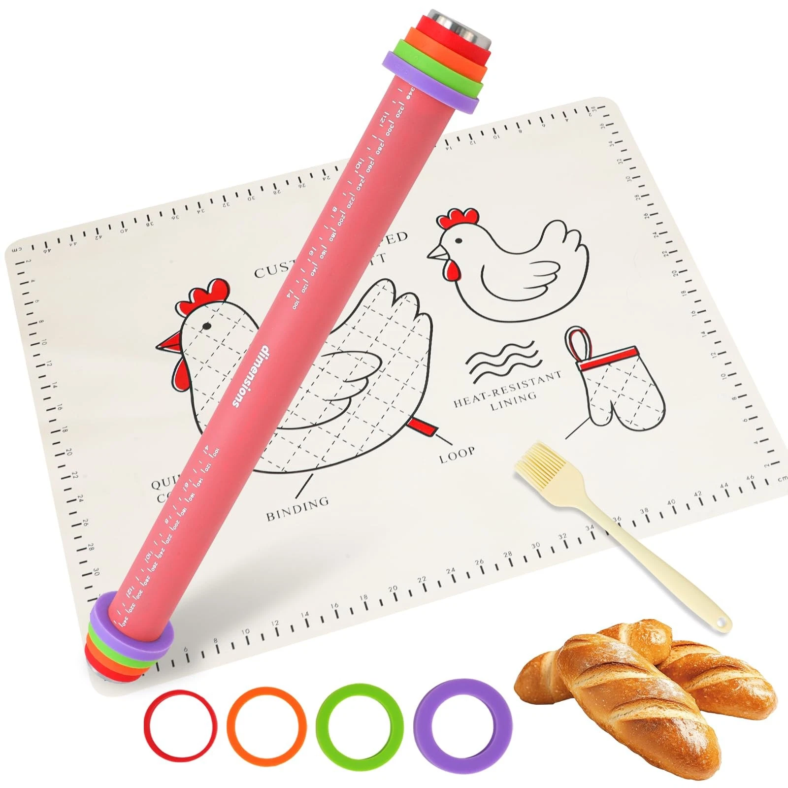 3Pcs Adjustable Rolling Pin Sets with Thickness Rings for Baking,Pastry Dough...
Opens in a new wind