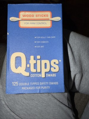 Vintage Q-tips Cotton Swabs Empty Slide Box Advertisement Prop Home Office
