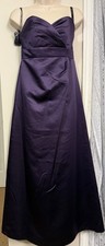 Alfred Angelo-Eggplant Purple-Size 4 Satin Strapless Gown Bridemaid Dress