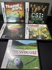 Nintendo DS Game Lot Of 5 Theme Park CSI Space Invaders Wordjong True Golf CIB