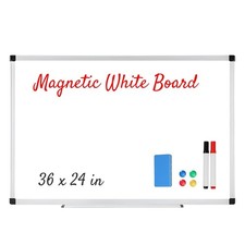 Premium 36x24" Magnetic Whiteboard with Aluminum Frame   Perfect for Home/Office