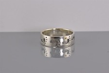 Sterling Silver 7mm Flat Sided Footprint Bare Feet Band Ring 925 Sz: 8