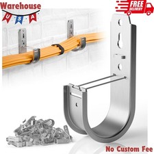 50 Pack Wall Mount J Hook with Retainer Clip,Galvanized Steel J Hooks - 2 Inch