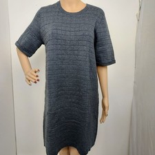 BANANA REPUBLIC GRAY SCOOP NECKLINE 3/4 SLEEVES SWEATER DRESS SIZE: L NWT