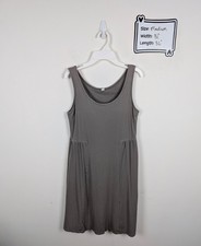 Uniqlo Tank Dress Built In Bra Taupe Cotton Size Medium