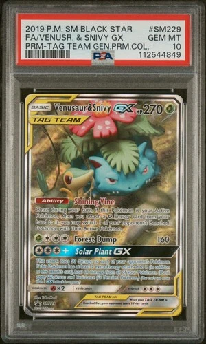 Pokémon Venusaur & Snivy GX Tag Team SM229 Sun Moon Black Star Promo