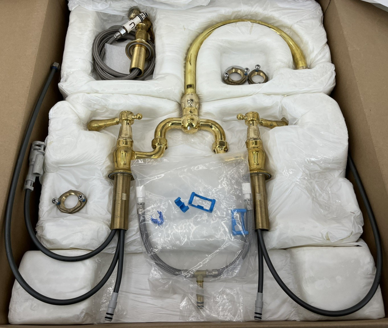 Newport Brass Chesterfield Kitchen Bridge Faucet Uncoated Polished Brass Living