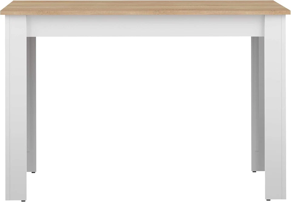 Nice, Tavolo Da Pranzo, Bianco E Rovere Naturale 110X70X73,1 Cm - Immagine 4 di 4