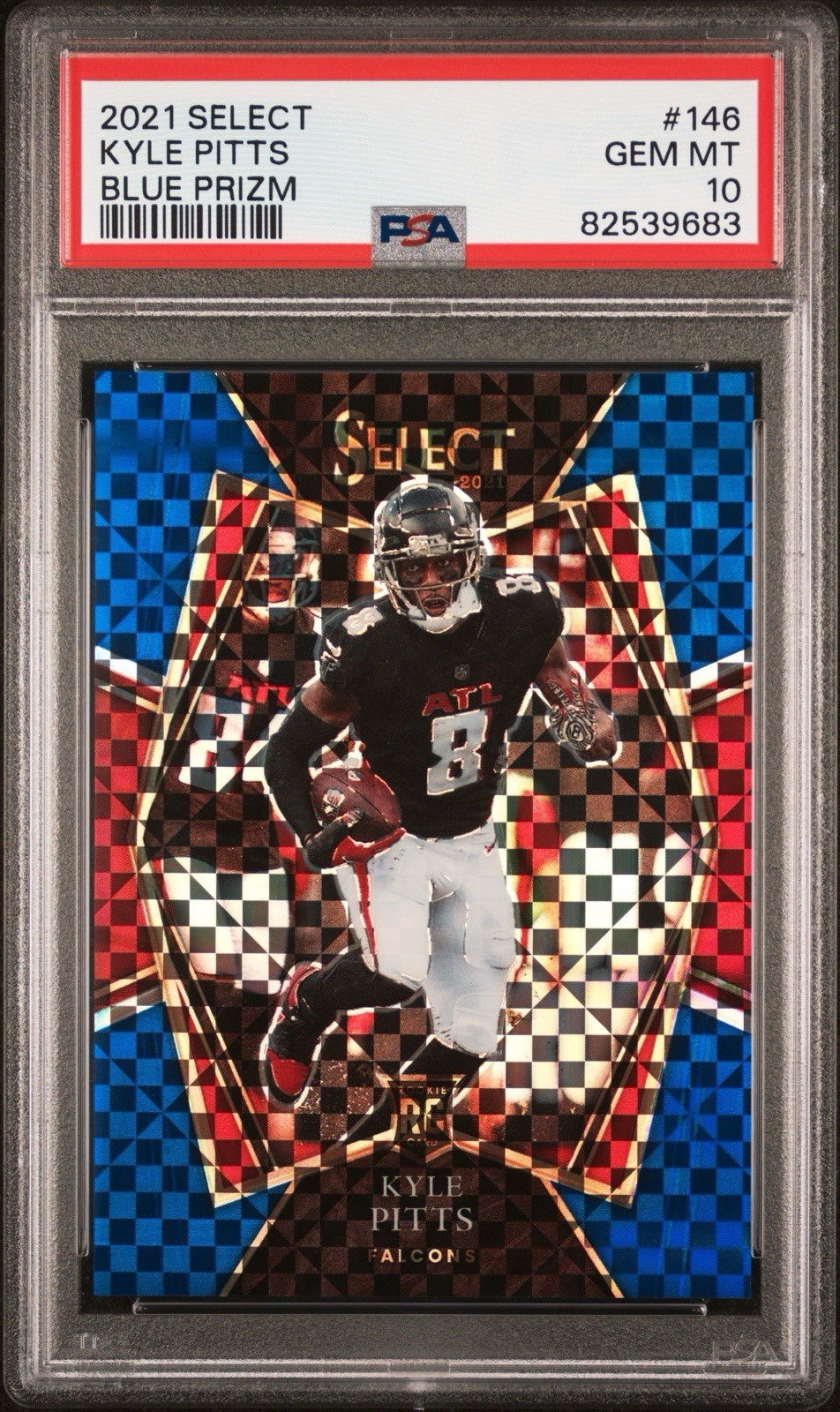 2021 Panini Select - Premier Level Kyle Pitts #146 Blue Prizm /149 (RC)