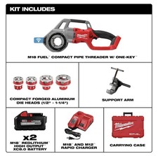 Milwaukee 2870-22 Pipe Threader Kit - Red