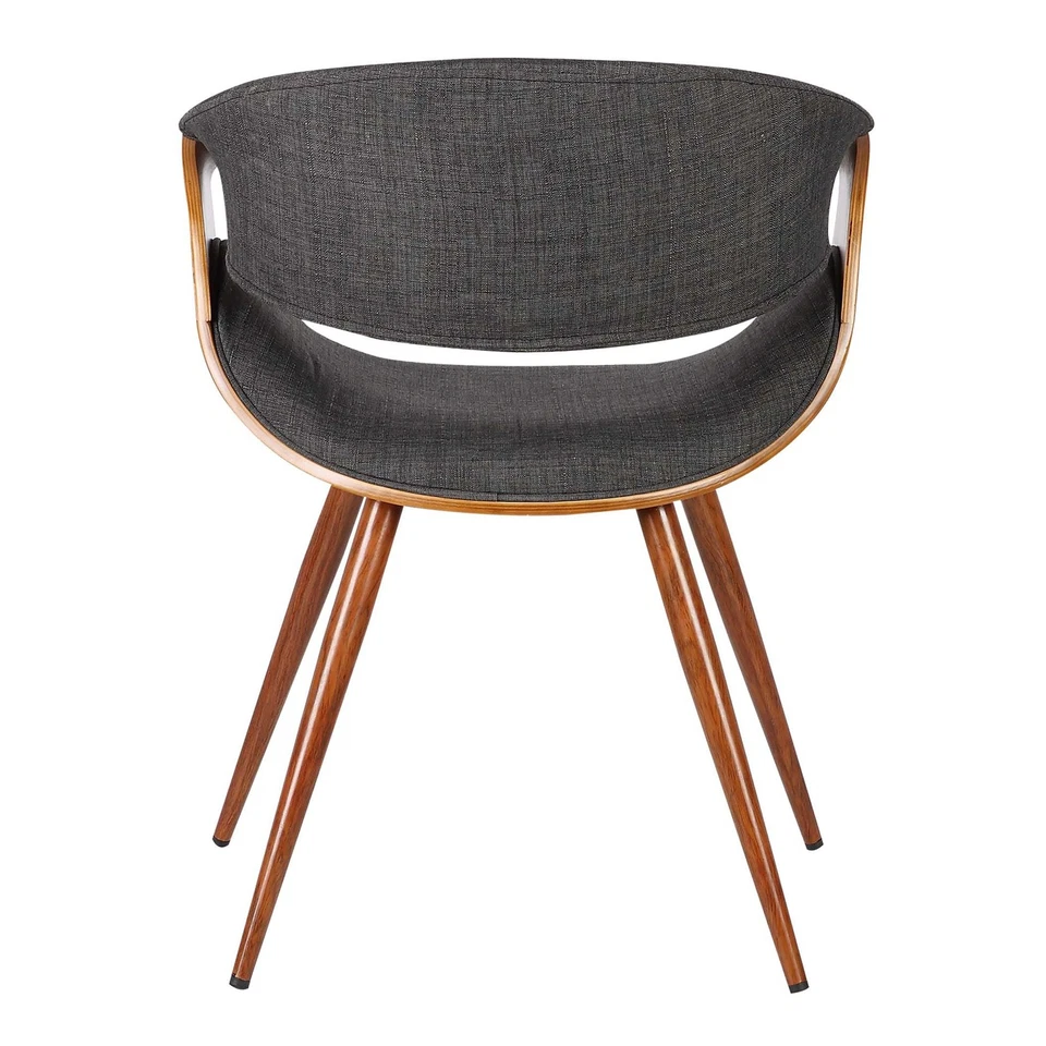 Butterfly Mid-Century Dining Chair in Walnut Finish and Charcoal Fabric - Image 2 of 4