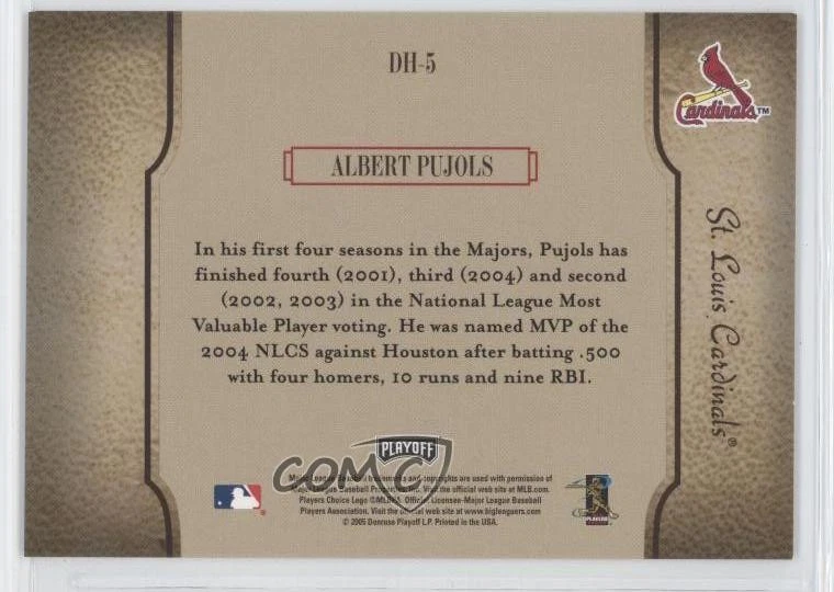 2005 Playoff Prestige Diamond Heritage Albert Pujols #DH-5 - Image 2 of 2