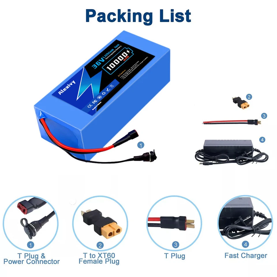 Batería 36V Ebike 36V 10Ah Bicicleta Eléctrica Litio Li-ion Batería para Scooter Foto 3 de 4