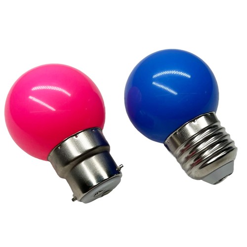 Multicolor LED Light G45 Bulb B22 E27 Red Blue Pink White Orange Purple 110V - Picture 4 of 29