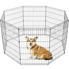36" Kennel 8 Panel Pet Playpen Metal Protable Folding Animal Exercise Dog Fence