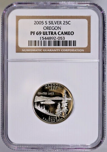 2005-S Silver 25C Oregon NGC PF69 Ultra Cameo