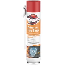 Kraken Bond Extreme Fire Block Polyurethane Foam Sealant 24oz 1 Pack -Straw Use
