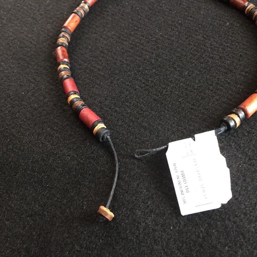 Collier surfeur perles en bois artisanal 18,5 pouces tricolore neuf avec étiquettes - Photo 5/11