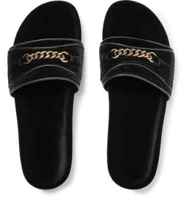 Tom Ford Churchill Chain-Trimmed Velvet Slides - Men - Black size 8