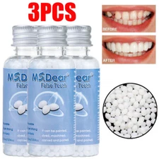 3PCS Tooth Repair Beads Granules,Temporary Moldable Dental Pellets, False Teeth