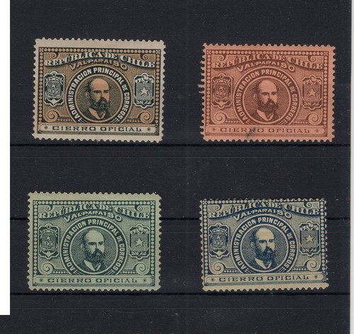 CILE 1895 Arturo Prat sigillo ufficio postale MLH set completo