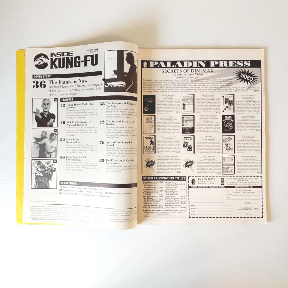 Inside Kung Fu Vintage USA magazine | July 1994 | Van Damme Time Cop | VGC - Image 3 of 4