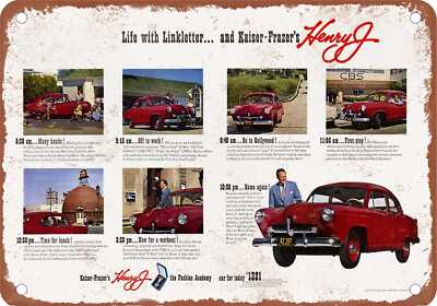 METAL SIGN - 1951 Henry J Vintage Ad 05 - Old Retro Rusty Look
