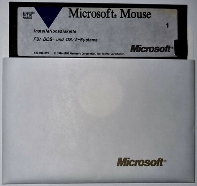 Microsoft Mouse Installationsdiskette für DOS & OS/2 -Vintage Floppy Disk