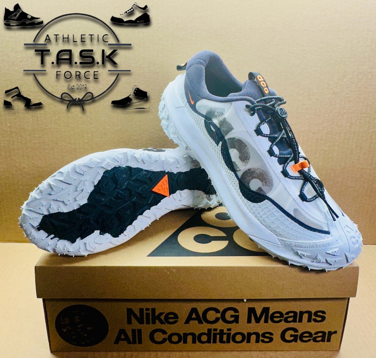 Size 13 - Nike ACG Mountain Fly 2 Low White Bright Mandarin Size 13 - Nike ACG Mountain Fly 2 Low White Bright Mandarin