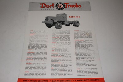 1949-50 Dart Model 120 Truck Sales Data Sheet, Original
