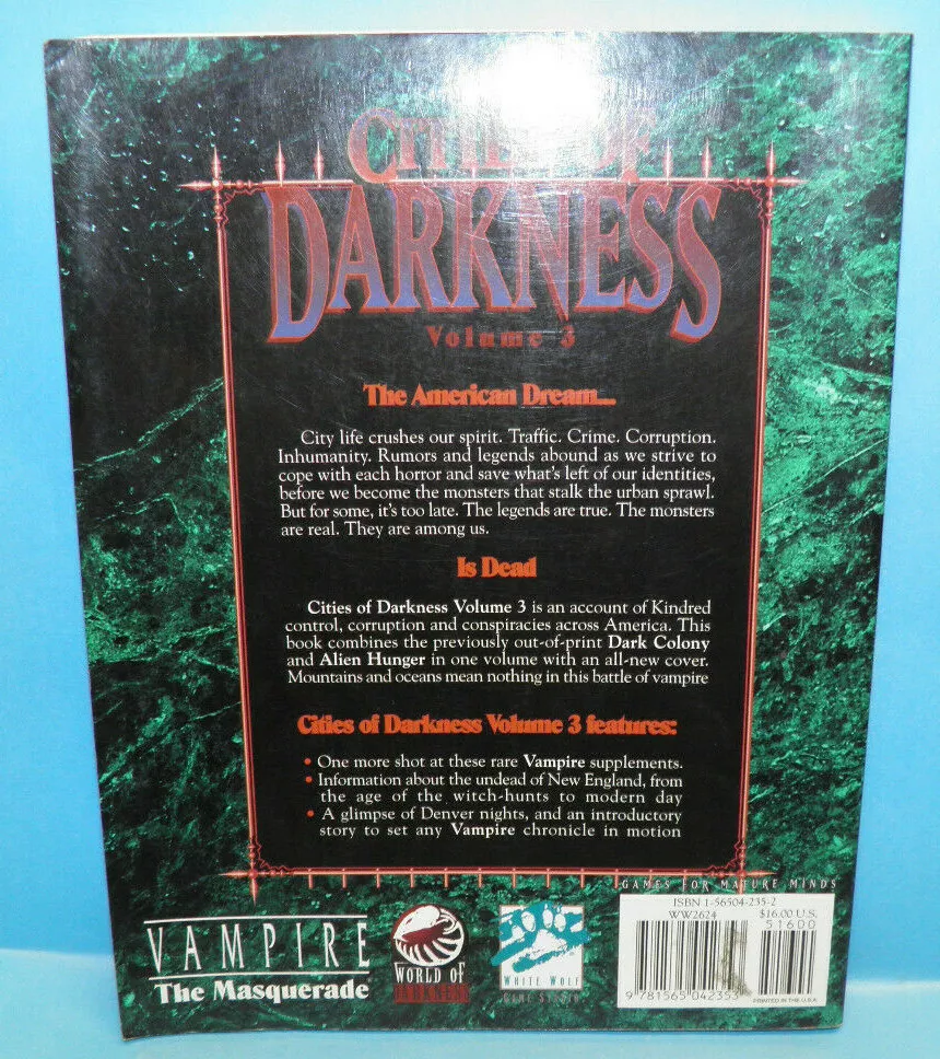 Vampire: the Masquerade Cities of Darkness Volume 3 