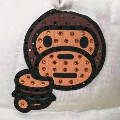 90s 00s APE スワロフスキー ビーニー ベイプスタ NIGO期 ワッチ Swarovski BAPE STA logo beanie knit cap a bathing ape NIGO Black