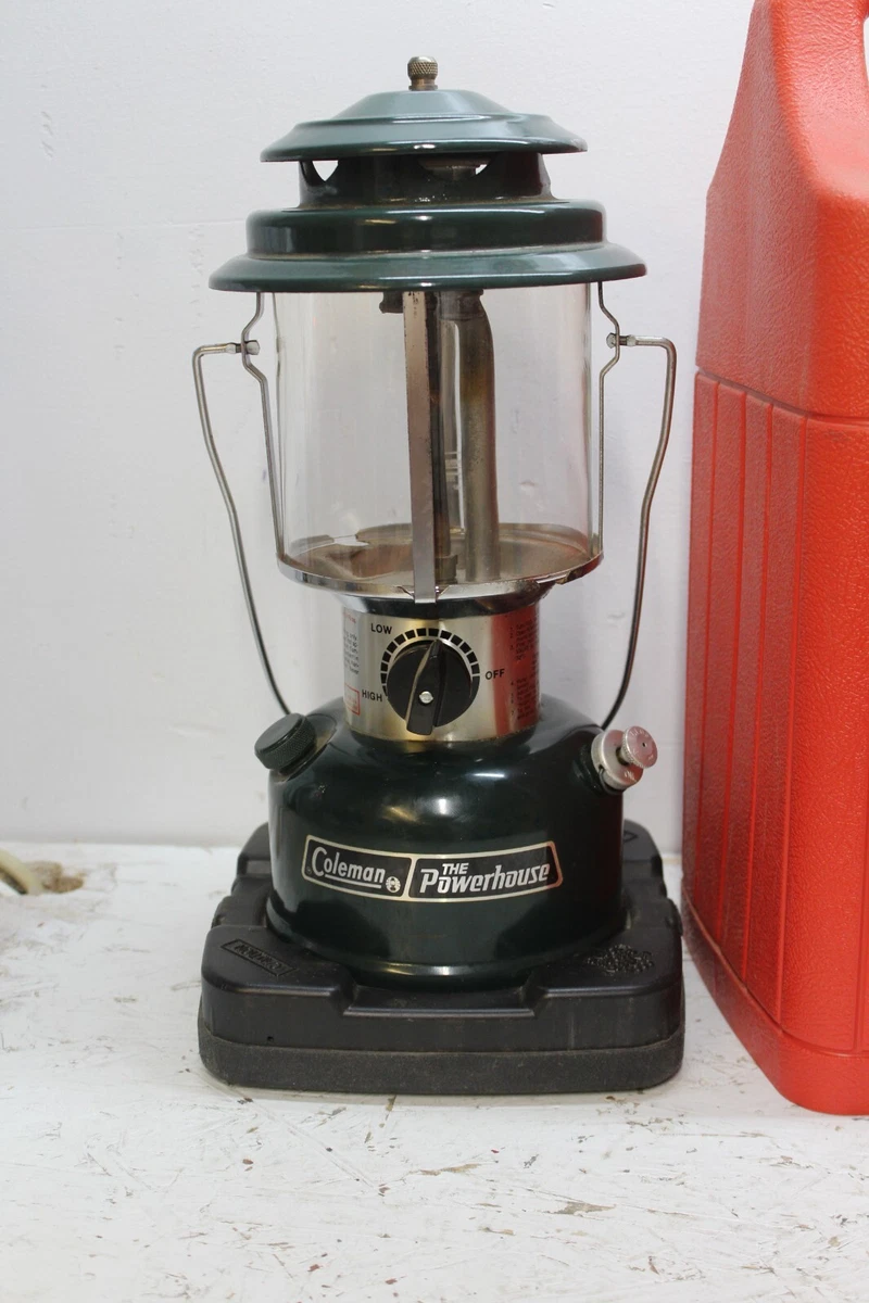Vintage Coleman Powerhouse Dual Fuel 2-Mantle Lantern w Carry Case