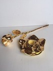 Warranted 22 K Gold Candle Stick Holder & Golden Long Stem Forever Rose — photo 2