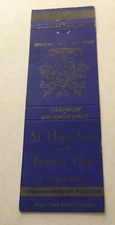 Vintage Matchbook Cover Matchcover St Clair Inn Country Club St Clair MI Golf