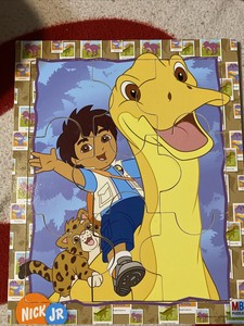 MB Nick Jr Go Diego  Go Wood Frame Puzzle 2000’s