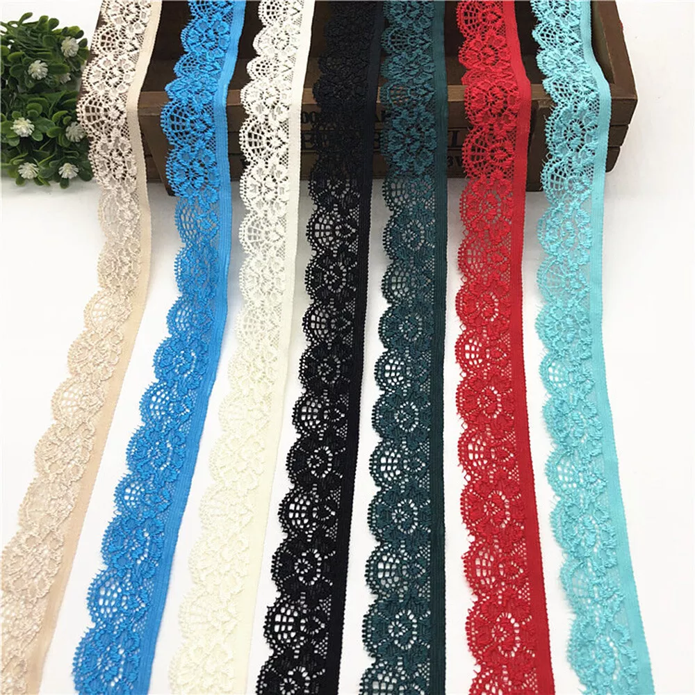 5 Yard Elastic Lace Band Flower Stretchy Trim Hollow Ribbon