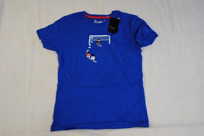 JOYSTICK JUNKIES GEOFF HURST BLAUES T-SHIRT NEU MIT ETIKETT OFFIZIELLE ENGLAND-WELTMEISTERSCHAFT 1966