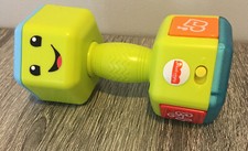 Fisher-Price Laugh  Learn Countin' Reps Dumbbell Musical Rattle Toy Works