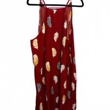 Charming Red Leaf Print Dress