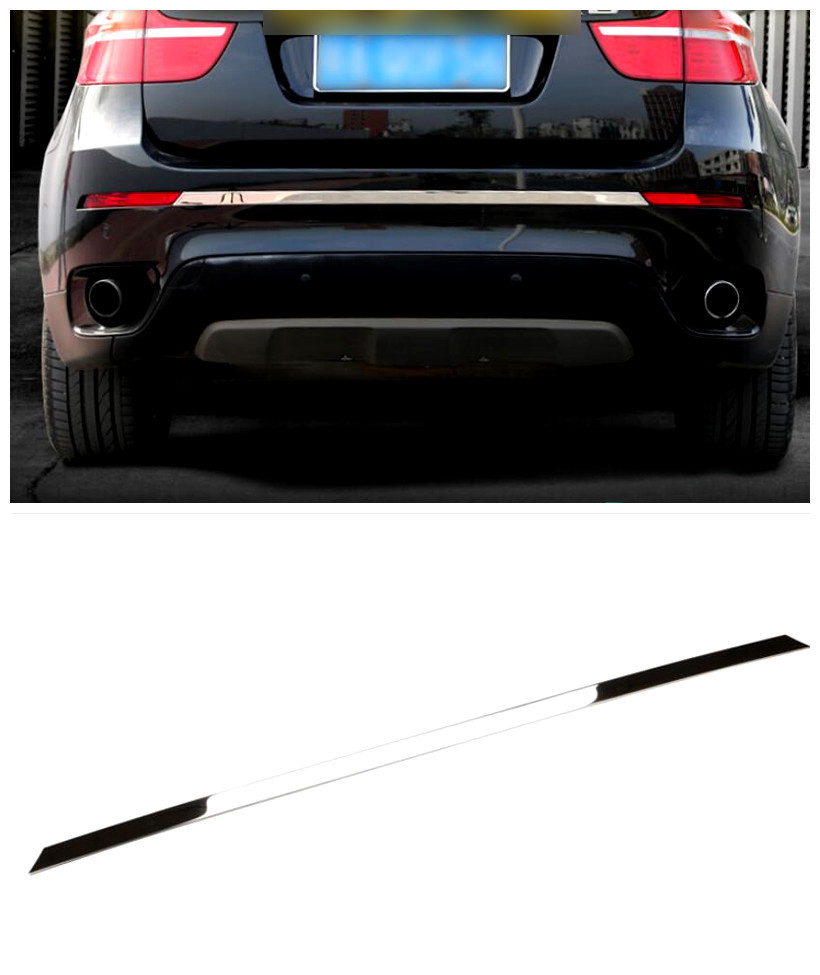 Stainless Steel Rear Bumper Lid Molding Trim Cover for BMW X6 E71 2008-2014