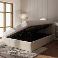 Side Lift Ottoman Storage Bed 150cm King Size Natural Open Right or Left Graded