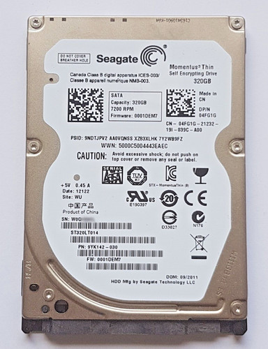 320 GB SATA Seagate Laptop Thin ST320LT014 7200rpm 16MB SED 2.5" Festplatte
