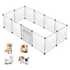 12 PC Pet Playpen Small Pet Cage DIY Portable Fence w/Door Pet Fence 35x35cm